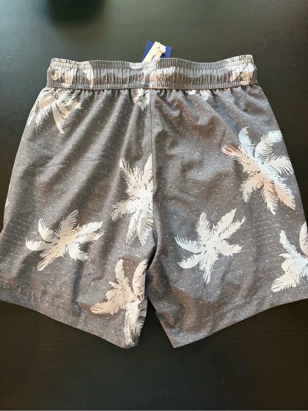 Men’s XS/teen XL Gray Palm Print Swim Shorts
